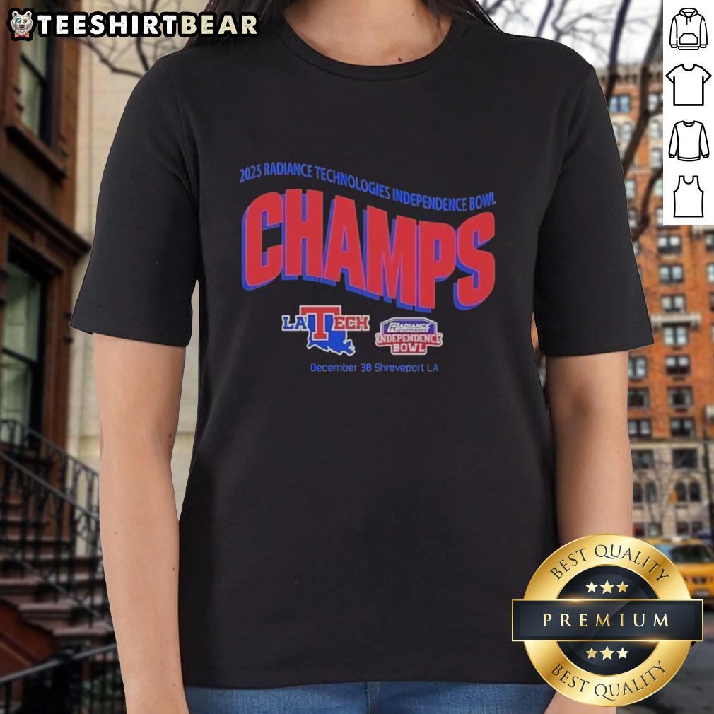 pretty-louisiana-tech-bulldogs-radiance-technologies-independence-bowl-champions-2025-ladies-tee Alt Text: Pretty Louisiana Tech Bulldogs Radiance Technologies Independence Bowl Champions 2025 Ladies Tee shirt design.