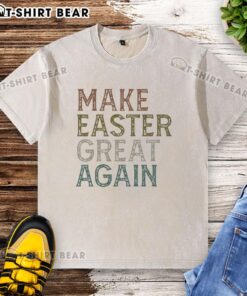 Pretty Make Easter Great Again washed t-shirt featuring a vibrant design perfect for spring celebrations and Easter festivities.