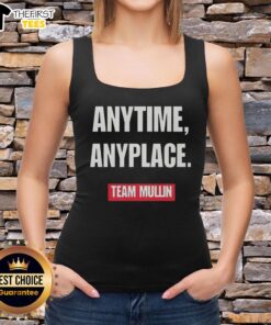 Markwayne Mullin Anytime Anyplace tank top featuring vibrant design, perfect for Team Mullin supporters and casual wear.