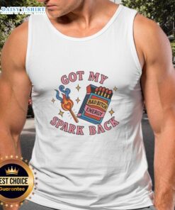 Pretty matchbox and match tank top featuring 'Bad Bitch Energy' and 'Got My Spark Back' design.