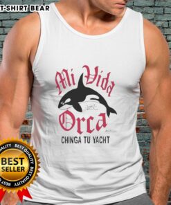 Pretty Mi Vida Orca Chinga Tu Yacht Tank Top featuring a vibrant design, perfect for summer beach outings.