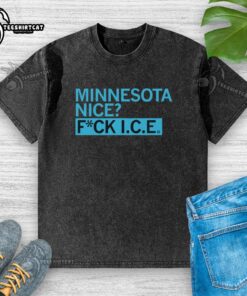 Pretty Minnesota Nice Fuck Ice washed t-shirt with vibrant colors and trendy design, perfect for casual wear.