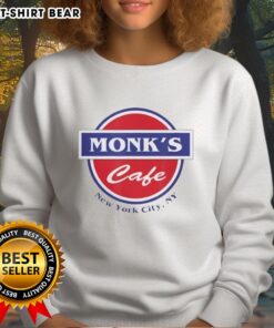 Pretty Monks Cafe sweatshirt featuring vibrant design, perfect for cozy NYC vibes in New York City, NY.