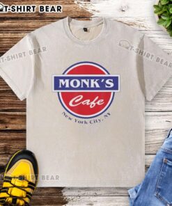 Pretty Monks Cafe in New York City, NY featuring a stylish washed t-shirt design with vibrant colors and unique graphics.