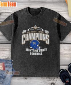 Alt Text: Pretty Montana State Bobcats NCAA Division I Football Champions 2025 washed t-shirt showcasing team pride and style.