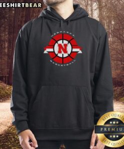 Pretty Nebraska Cornhuskers basketball classic circle logo hoodie in red, featuring vibrant team colors and stylish design.