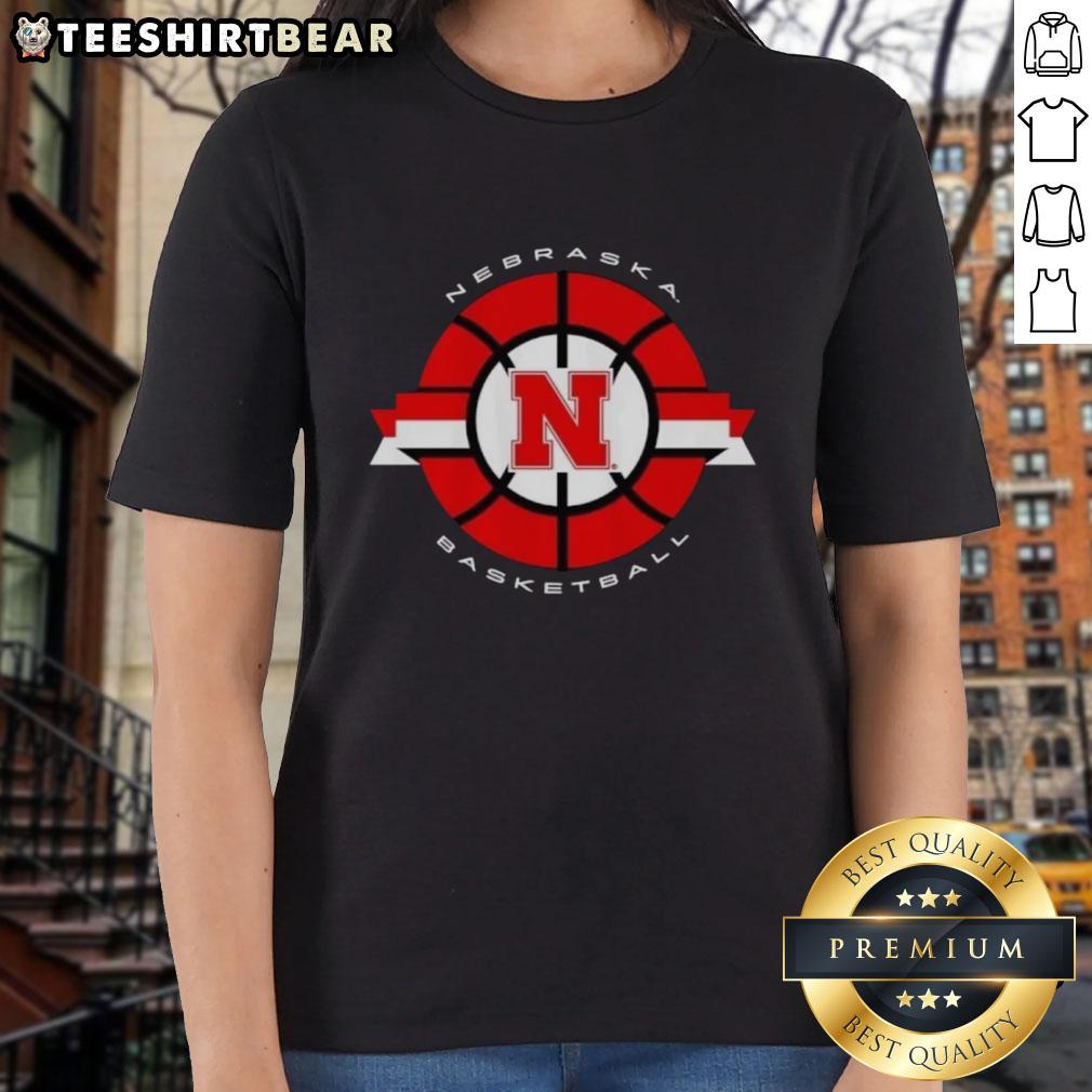 pretty-nebraska-cornhuskers-basketball-classic-circle-logo-ladies-tee Pretty Nebraska Cornhuskers basketball classic circle logo ladies tee in vibrant red, perfect for fans and casual wear.