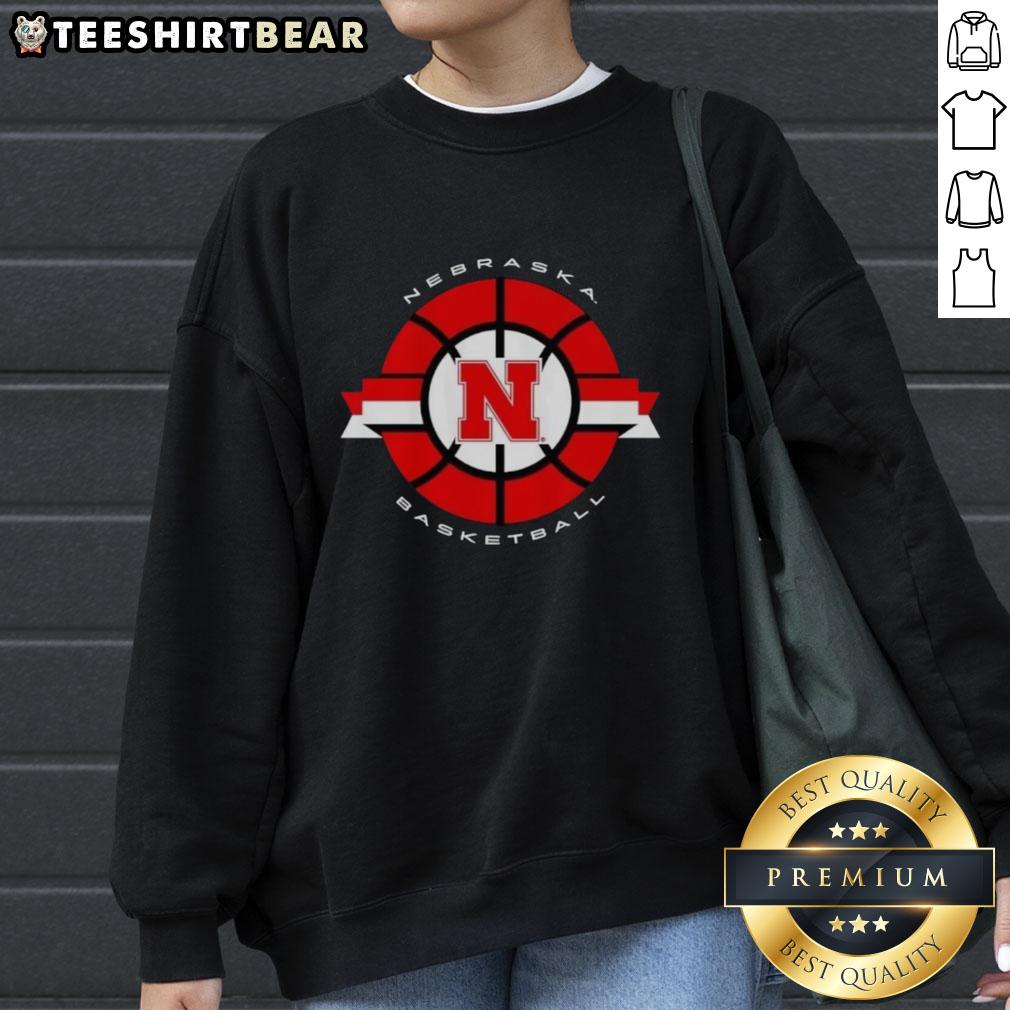 pretty-nebraska-cornhuskers-basketball-classic-circle-logo-sweatshirt Pretty Nebraska Cornhuskers Basketball Classic Circle Logo Sweatshirt featuring vibrant team colors and logo design.