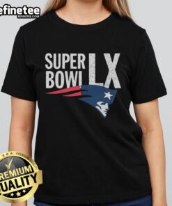 Stylish New England Patriots AFC Championship 2026 Super Bowl LX ladies tee, perfect for game day and fan celebrations.