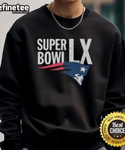 Pretty New England Patriots AFC Championship 2026 Super Bowl LX sweatshirt in classic team colors and stylish design.