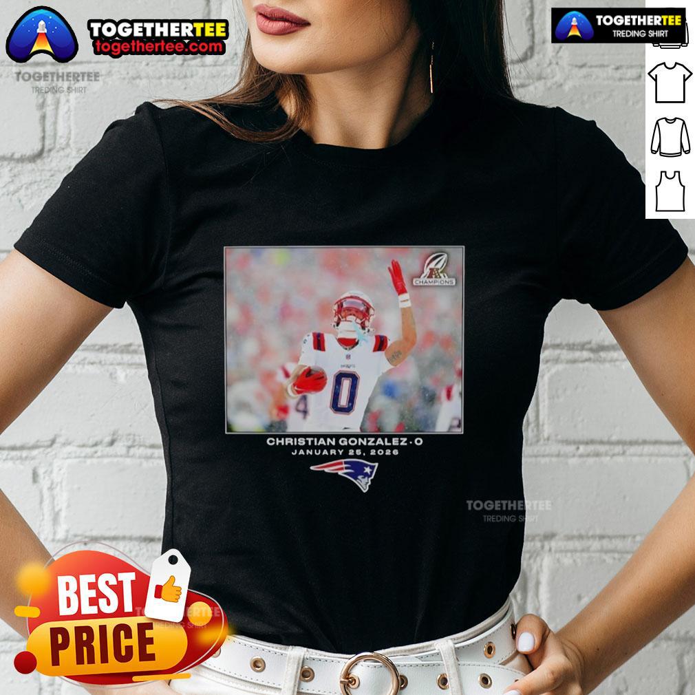 Pretty New England Patriots Christian Gonzalez NFL Flash Features Week 21 Ladies-Tee Alt Text: Pretty New England Patriots Christian Gonzalez NFL Flash Features Week 21 Ladies Tee showcasing team spirit and style.