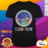Pretty New York City sports T-shirt featuring Yankees, Rangers, Knicks, Jets, Mets, and Giants logos combined.
