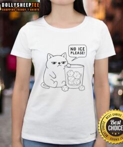 Pretty No ICE Please Cat Ladies Tee featuring a stylish cat graphic and playful text, perfect for cat lovers.
