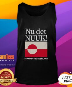 Alt Text: Pretty Nu Det Nuuk Stand tank top featuring the Greenland flag, perfect for showcasing your love for Greenland.