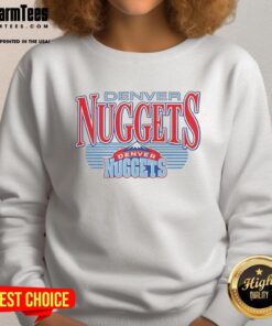 Vintage Denver Nuggets NBA hardwood logo sweatshirt featuring a stylish design for fans and collectors.
