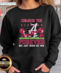 Cozy Alabama Crimson Tide sweatshirt featuring 'Pretty Peanuts Forever, Not Just When We Win' design in vibrant colors.
