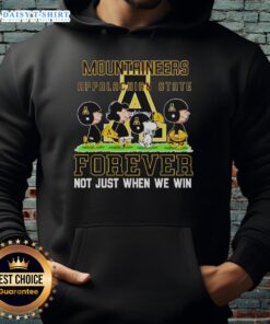 Appalachian State Mountaineers hoodie with 'Forever Not Just When We Win' slogan, showcasing team spirit and style.