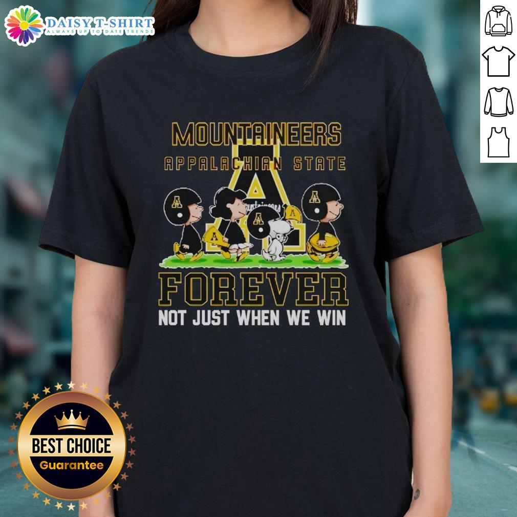 Pretty Peanuts Appalachian State Mountaineers Forever Not Just When We Win Ladies-Tee Pretty Peanuts Appalachian State Mountaineers Forever Tee for ladies, showcasing team pride and stylish comfort.