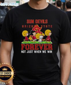 Pretty Peanuts Arizona State Sun Devils Forever T-Shirt in maroon, perfect for fans celebrating team spirit year-round.
