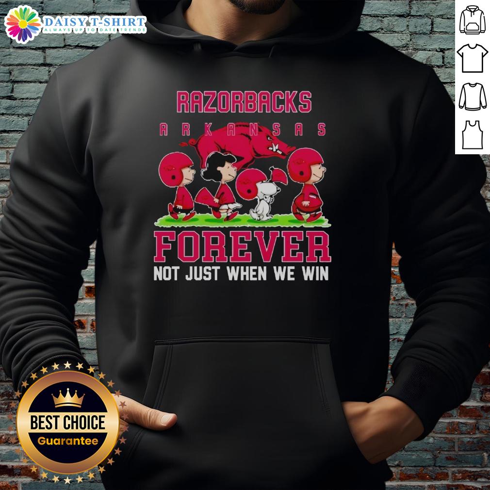 Pretty Peanuts Arkansas Razorbacks Forever Not Just When We Win Hoodie Pretty Peanuts Arkansas Razorbacks Forever hoodie featuring vibrant team colors and logo, perfect for fans year-round.