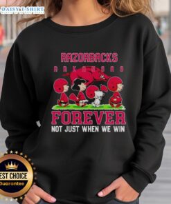 Pretty Peanuts Arkansas Razorbacks Forever Sweatshirt showcasing team spirit, perfect for fans celebrating every game.