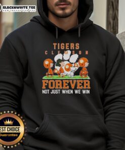 Clemson Tigers Forever hoodie featuring a stylish design with 'Not Just When We Win' text and pretty peanuts theme.