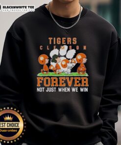 Pretty Peanuts Clemson Tigers Forever sweatshirt featuring vibrant graphics celebrating team spirit and loyalty.