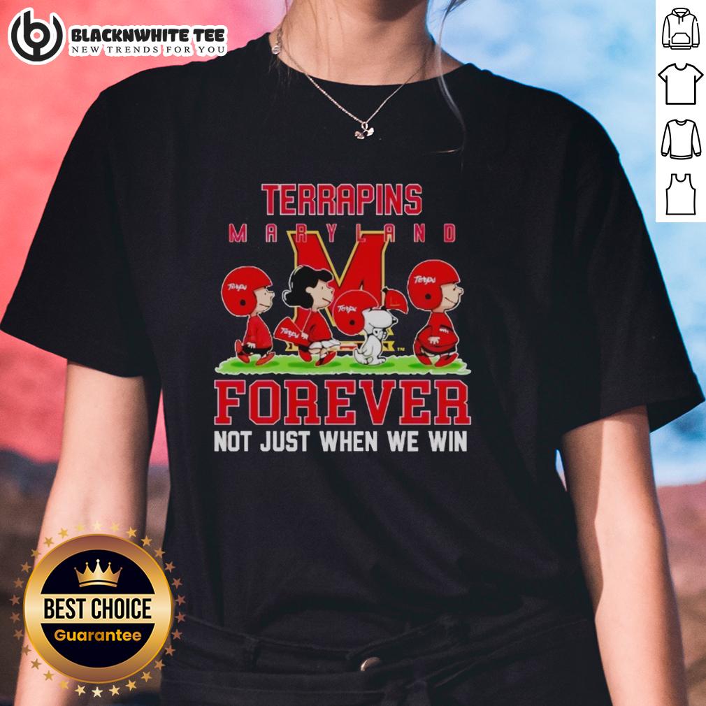 Pretty Peanuts Maryland Terrapins Forever Not Just When We Win Ladies Tee Pretty Peanuts Maryland Terrapins Forever Ladies Tee showcasing team pride, perfect for game day and all occasions.