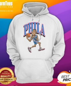 Caricature of a Philadelphia 76ers basketball player on a stylish hoodie, perfect for fans and sports enthusiasts.