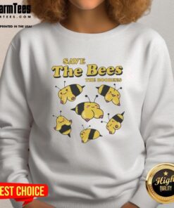 Pretty Save The Bees Boobees Sweatshirt featuring a playful design promoting bee conservation and environmental awareness.