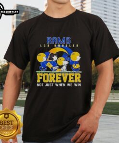 Alt Text: Pretty Snoopy and Charlie Brown Los Angeles Rams Forever T-Shirt, perfect for dedicated fans, win or lose.