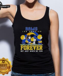 Pretty Snoopy and Charlie Brown tank top for Los Angeles Rams fans, celebrating loyalty beyond winning.