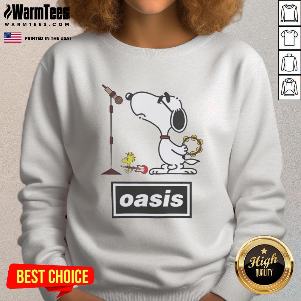 pretty-snoopy-and-woodstock-oasis-band-parody-sweatshirt Alt Text: Pretty Snoopy and Woodstock Oasis band parody sweatshirt featuring colorful graphics and cozy design.