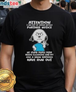 Alt Text: Funny Snoopy t-shirt design reading 'My Stupid People Filter Needs Cleaning' - perfect for cartoon lovers and humor fans.