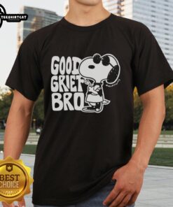 Pretty Snoopy Good Grief Bro Graphic T-Shirt featuring a colorful Snoopy design with playful text for fans of Peanuts.