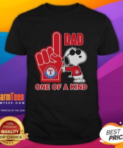 Alt Text: Pretty Snoopy Texas Rangers Dad t-shirt, featuring a unique design perfect for Father's Day gifts.