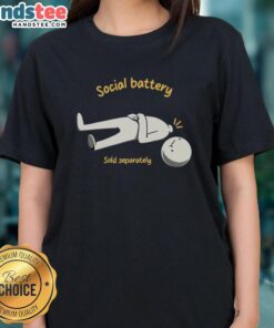 Pretty Social Battery Sold Separately Ladies Tee in vibrant colors, perfect for casual outings or stylish everyday wear.