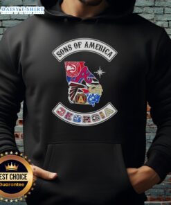 Alt Text: Pretty Son of America Georgia Map Sports Logos Combine Hoodie showcasing vibrant designs and state pride.