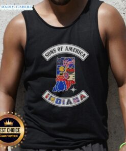Pretty Son of America Indiana Map Sports Logos Combine Tank Top showcasing vibrant Indiana-themed designs and logos.