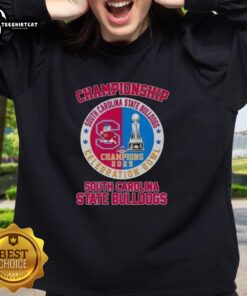 South Carolina State Bulldogs Celebration Bowl Champions 2025 logo sweatshirt featuring vibrant colors and bold design.