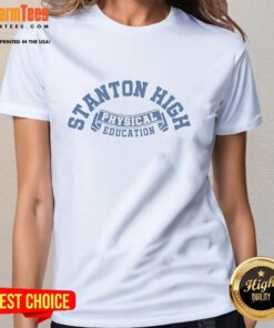 Pretty Stanton High Physical Education ladies tee in vibrant colors, perfect for activewear and school sports activities.