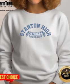Alt Text: Pretty Stanton High physical education sweatshirt in navy blue, featuring the school logo and comfortable fit.