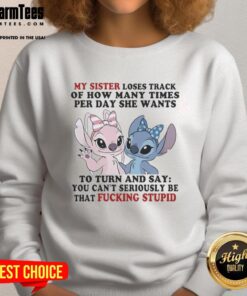 Cozy 'Pretty Stitch and Angel' sweatshirt my sister loves, perfect for everyday wear and staying stylish.
