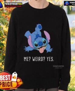 Pretty Stitch Me Weird Yes Cartoon Sweatshirt featuring a colorful, playful design perfect for casual wear.