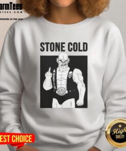 Stylish Pretty Stone Cold Nappa sweatshirt featuring a bold middle finger graphic, perfect for casual wear.