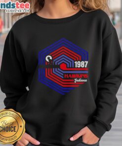 Alt Text: Vintage 'Pretty Stranger 1987' sweatshirt inspired by Stranger Things, featuring Hawkins, Indiana theme and retro design.
