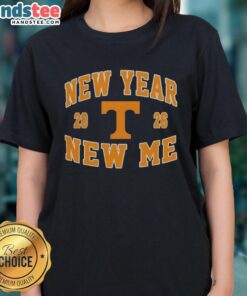 Pretty Tennessee Volunteers New Year New Me 2026 logo on a ladies tee, showcasing team spirit and style perfect for fans.