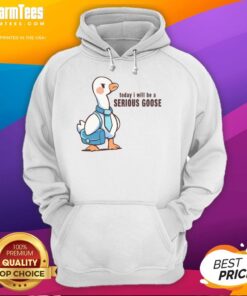 Pretty Today I Will Be A Serious Goose Hoodie featuring a playful goose graphic on a cozy, stylish hoodie design.