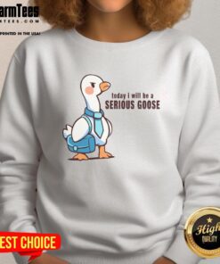 Pretty Today I Will Be A Serious Goose Sweatshirt featuring a playful goose graphic and cozy design for casual wear.