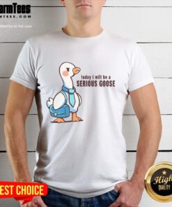 Pretty Today I Will Be A Serious Goose T-Shirt featuring a playful goose graphic, perfect for casual wear and humor lovers.
